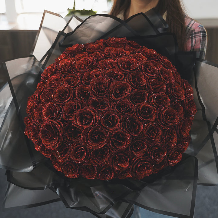 Glitter Rose Bouquet - Forever Lasting Roses