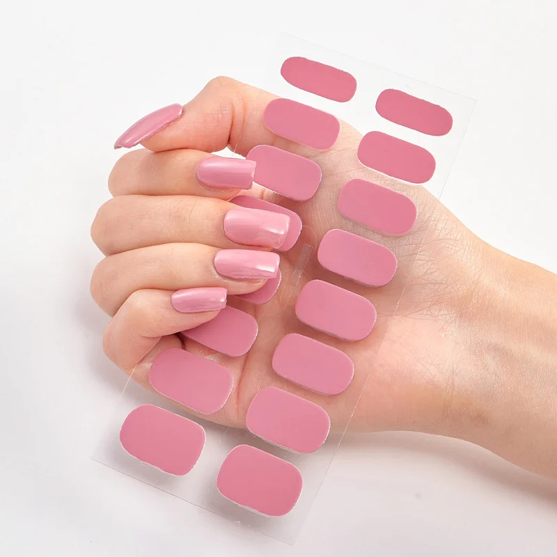 Frexos red red-pink semicured uv gel nail stickers kit — Zoovio
