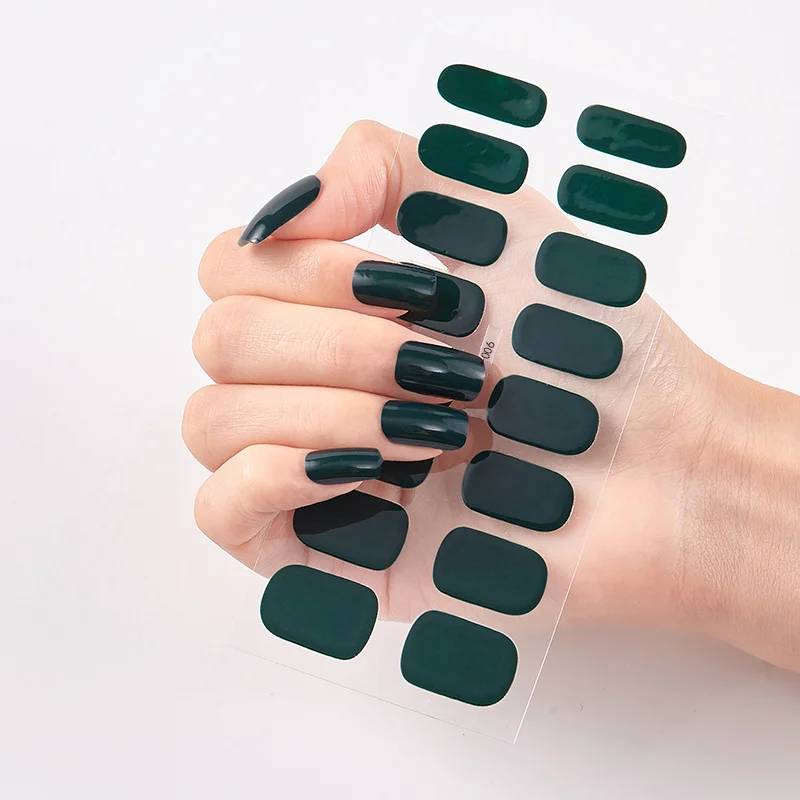 Frexos red dark-green semicured uv gel nail stickers kit — Zoovio