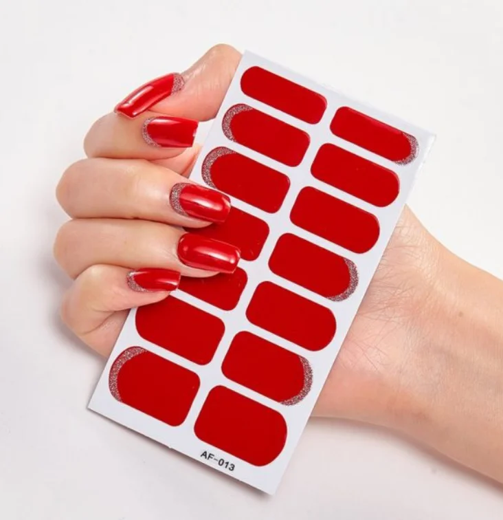Frexos red semicured uv gel nail stickers kit — Zoovio