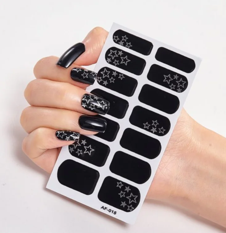 Frexos black - star semicured uv gel nail stickers kit — Zoovio