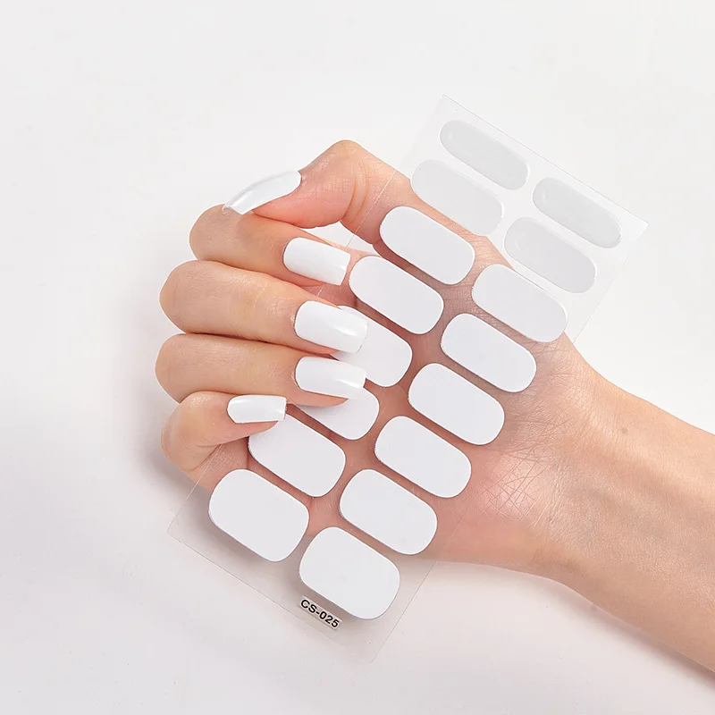 Frexos white semicured uv gel nail stickers kit — Zoovio