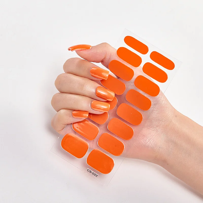 Frexos dark-red-mustard semicured uv gel nail stickers kit — Zoovio