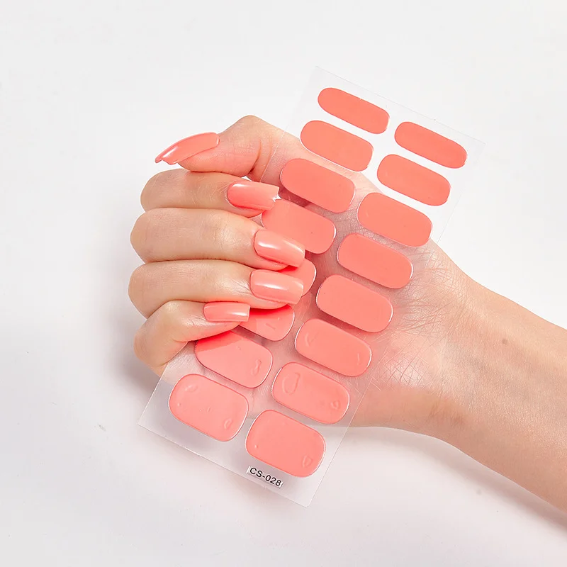 Frexos red-pink semicured uv gel nail stickers kit — Zoovio