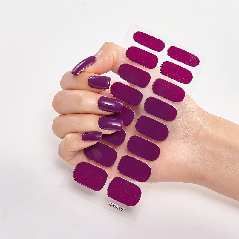 Frexos dark-burgundy semicured uv gel nail stickers kit — Zoovio