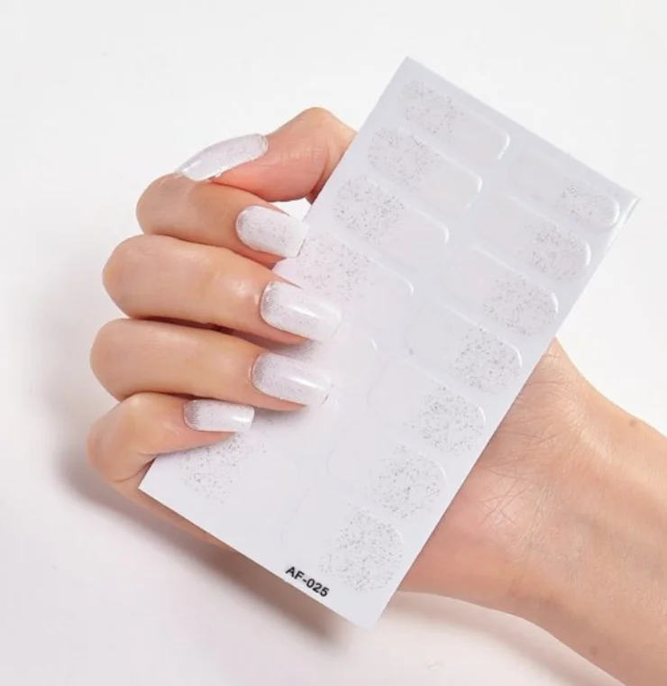 Frexos white dream semicured uv gel nail stickers kit — Zoovio