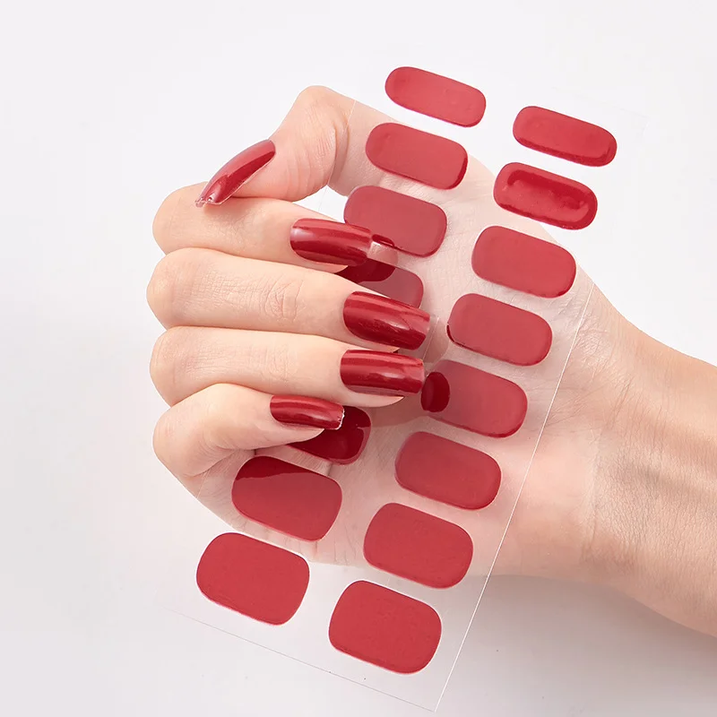 Frexos red light-red semicured uv gel nail stickers kit — Zoovio