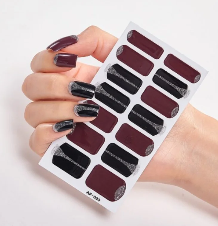 Frexos Love dark semicured uv gel nail stickers kit — Zoovio
