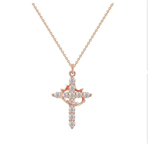 Cross & Crown Necklace