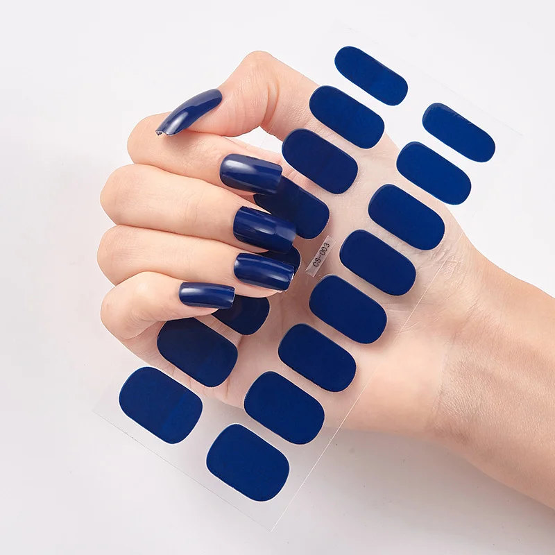 Frexos red dark-blue semicured uv gel nail stickers kit — Zoovio