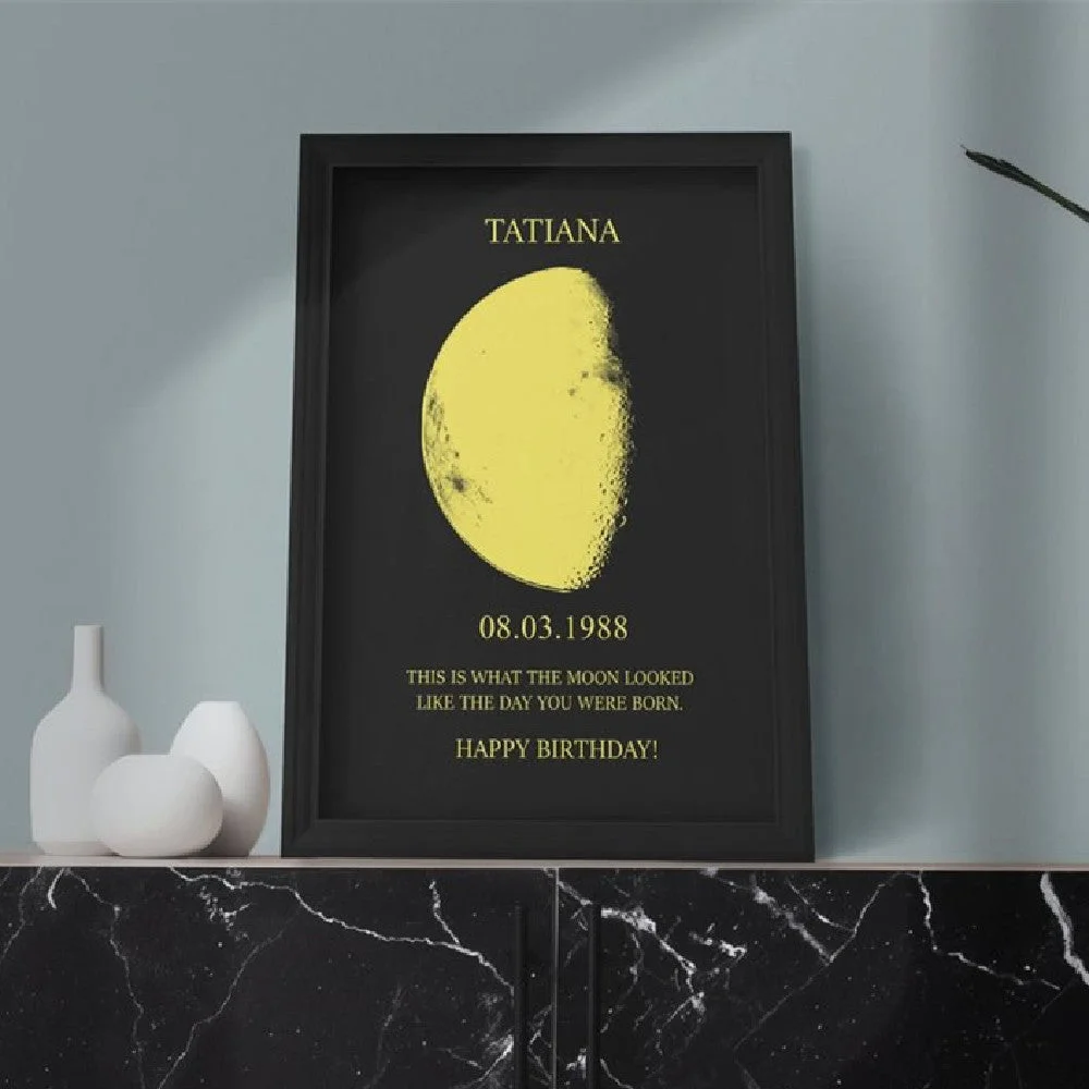 Custom Art Picture Frame/ REAL MOON PHASE - For Best Mom — Zoovio