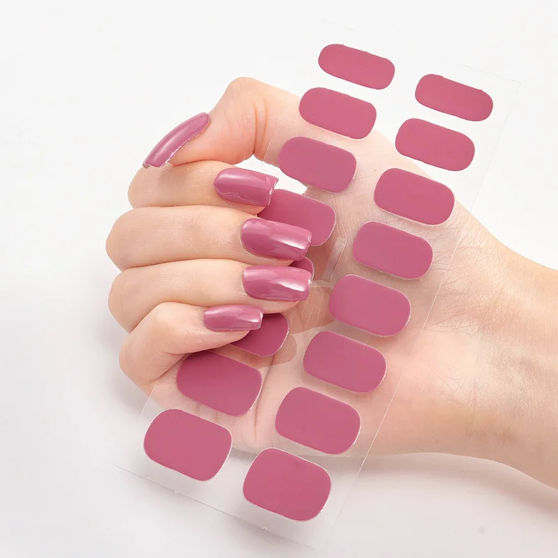Frexos red-dark pink semicured uv gel nail stickers kit — Zoovio