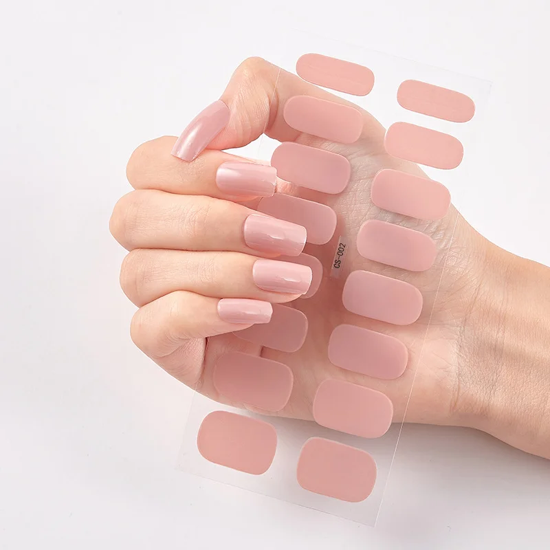 Frexos red light-pink semicured uv gel nail stickers kit — Zoovio