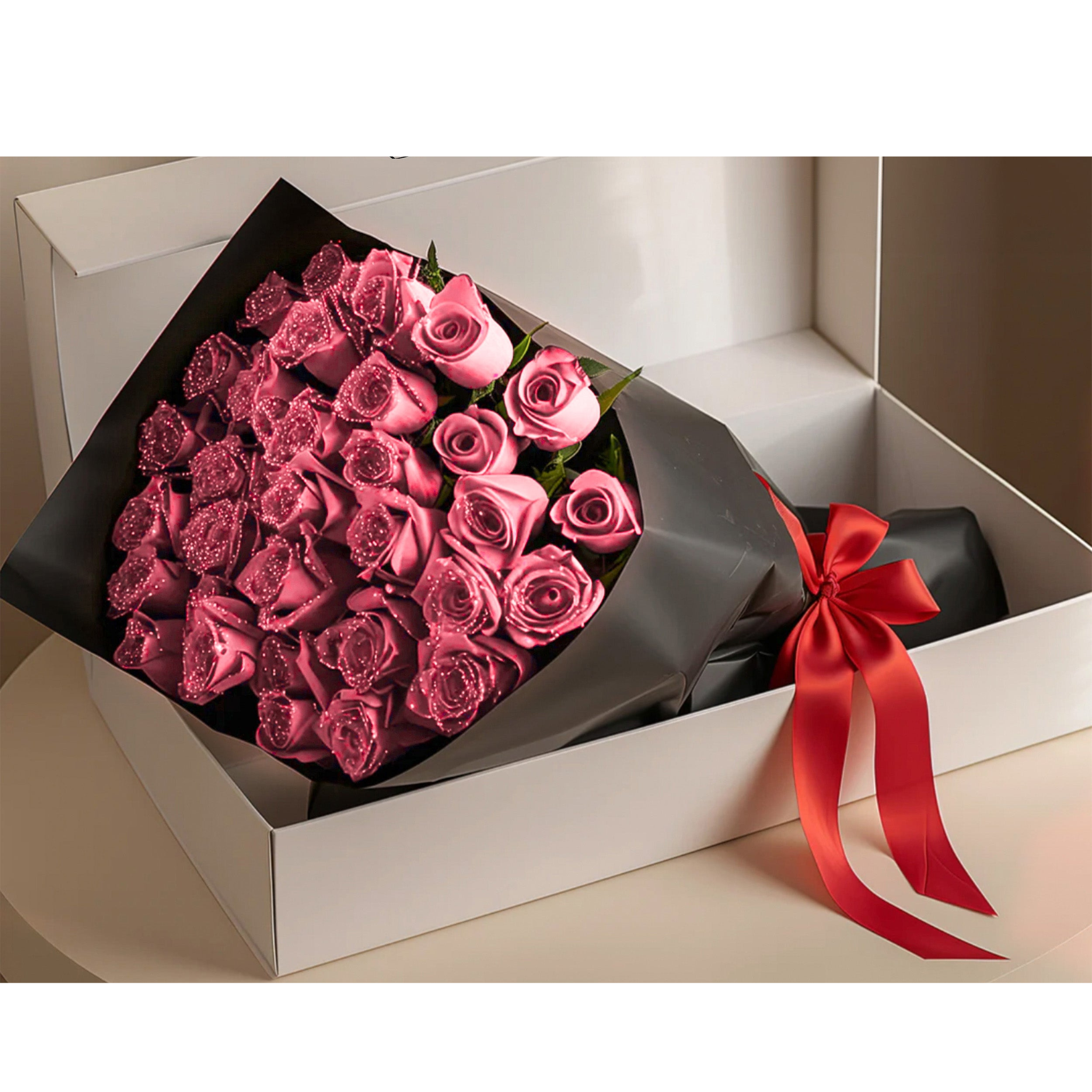 Glitter Rose Bouquet - Forever Lasting Roses