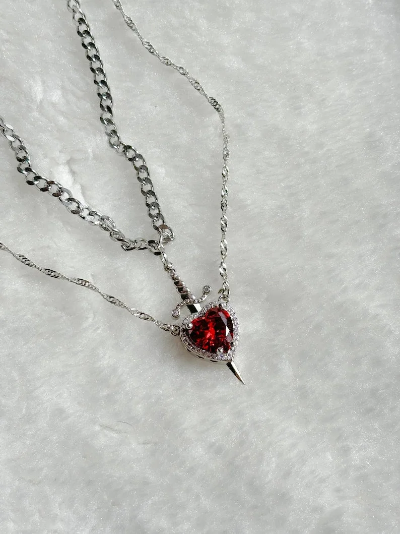 Heart and Sword Necklaces Set — Zoovio